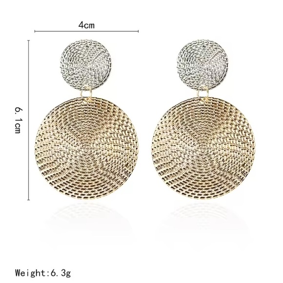 New! Za unique Gold and Silver  Earrings - Picture 2 of 5